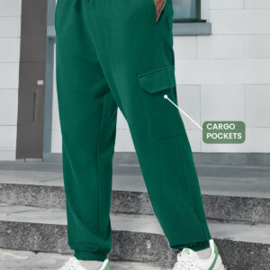 Aventurine Plain Baggy Fit Cargo Joggers