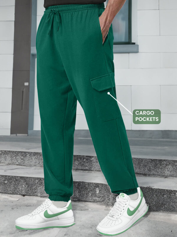 Aventurine Plain Baggy Fit Cargo Joggers