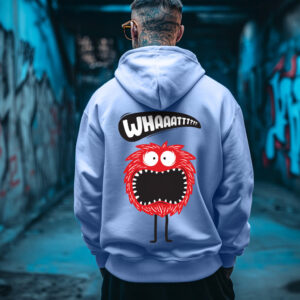 Skull Blue Back Graphic Printed Hoodie