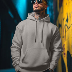 Grey Plain Regular Hoodie