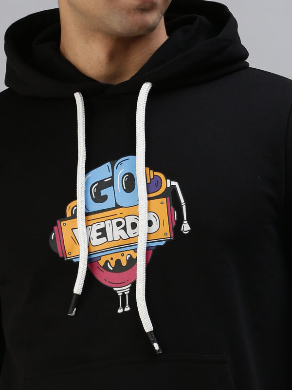 Doodle Black Back Graphic Printed Hoodie - Image 4