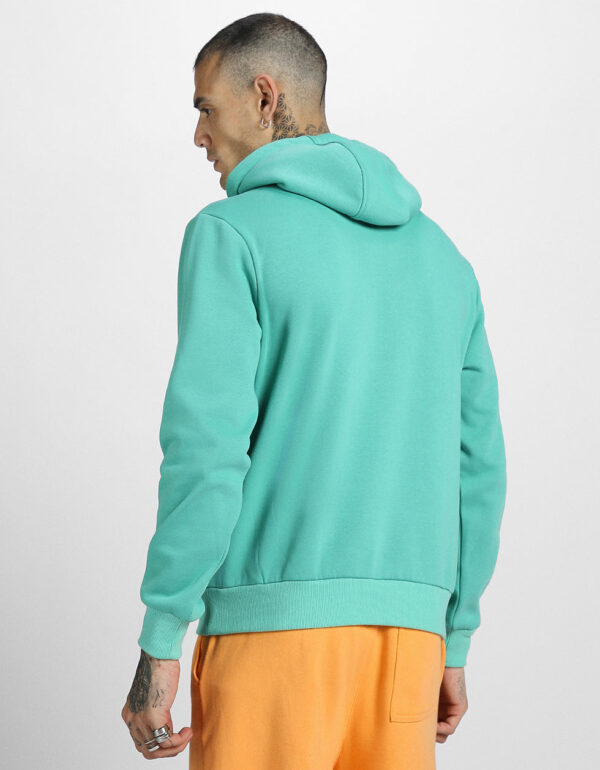 Green Plain Regular Hoodie - Image 5