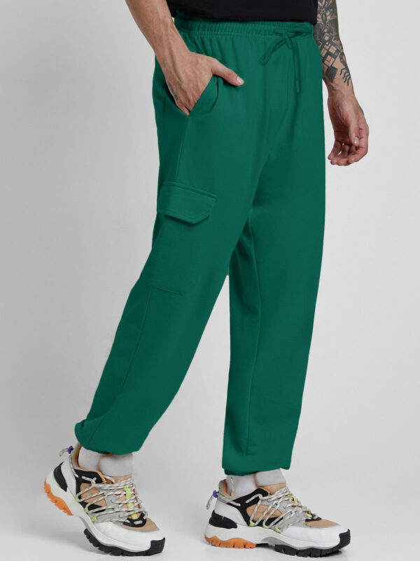 Aventurine Plain Baggy Fit Cargo Joggers - Image 2