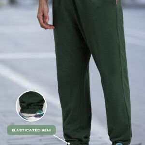 Olive Solid Baggy Fit Joggers