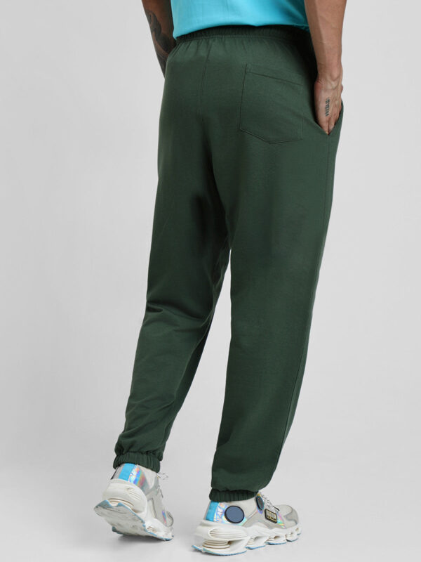Olive Solid Baggy Fit Joggers - Image 4