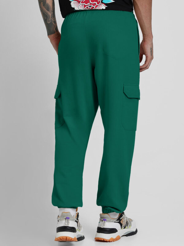 Aventurine Plain Baggy Fit Cargo Joggers - Image 4