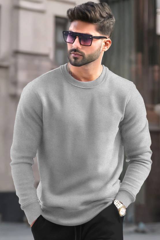 Men Full Sleeve Solid Sweatshirt