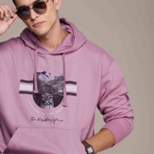 Men Full Sleeve Printed Hooded Sweatshirt