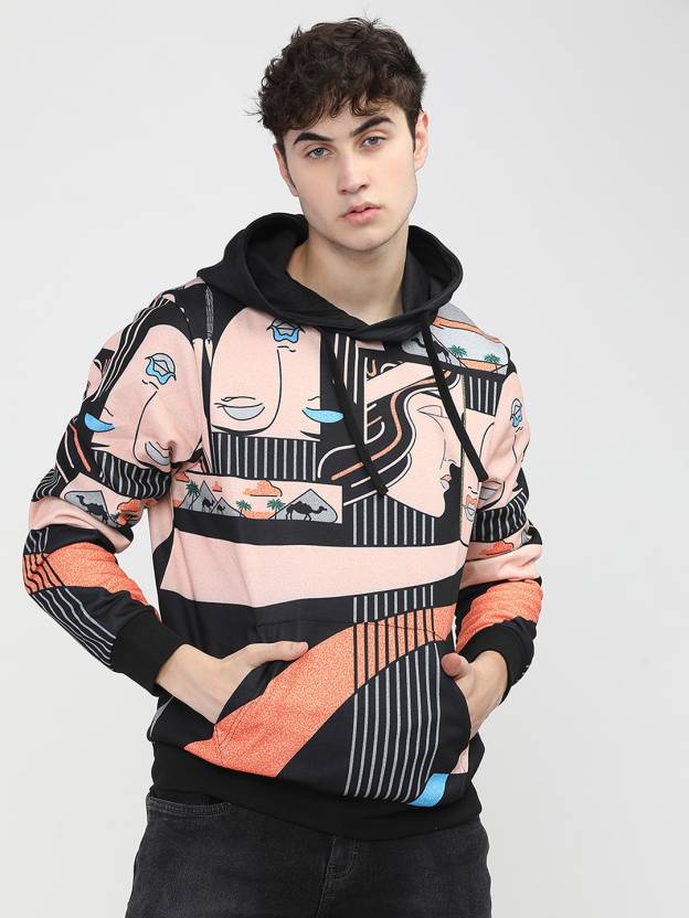 Men Full Sleeve Printed Hooded Sweatshirt