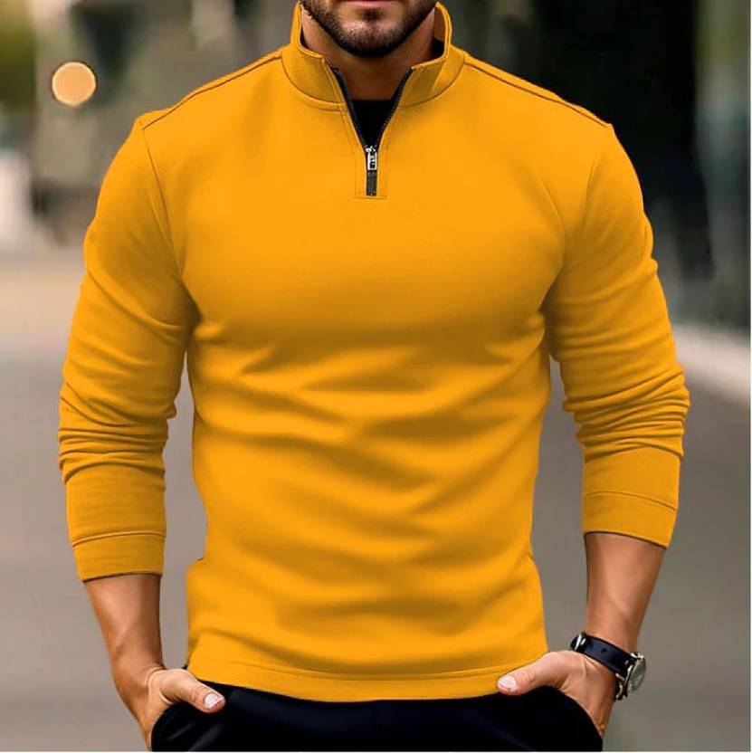 Men Full Sleeve Solid Sweatshirt