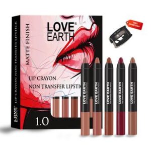 Love Earth Lip Crayon Non-Transfer Lipstick 1.O - Pack Of 5(17.5g)