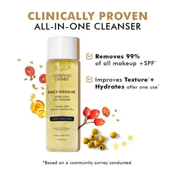 Conscious Chemist Daily Dissolve Ultra Light Makeup Remover Oil Cleanser For All Skin Type(100ml) - Image 2