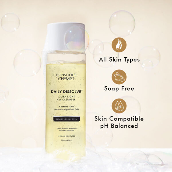 Conscious Chemist Daily Dissolve Ultra Light Makeup Remover Oil Cleanser For All Skin Type(100ml) - Image 8
