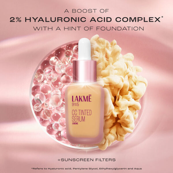 Lakme CC Tinted Serum with 2% Hyaluronic Acid - Naturelle(30ml) - Image 5