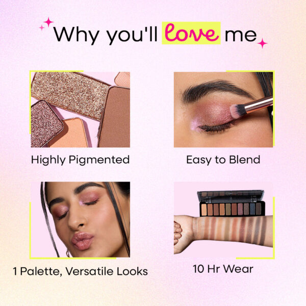 Nykaa Eyes On Me! 10-in-1 Eyeshadow Palette - Sundowner Stunner(12g) - Image 3