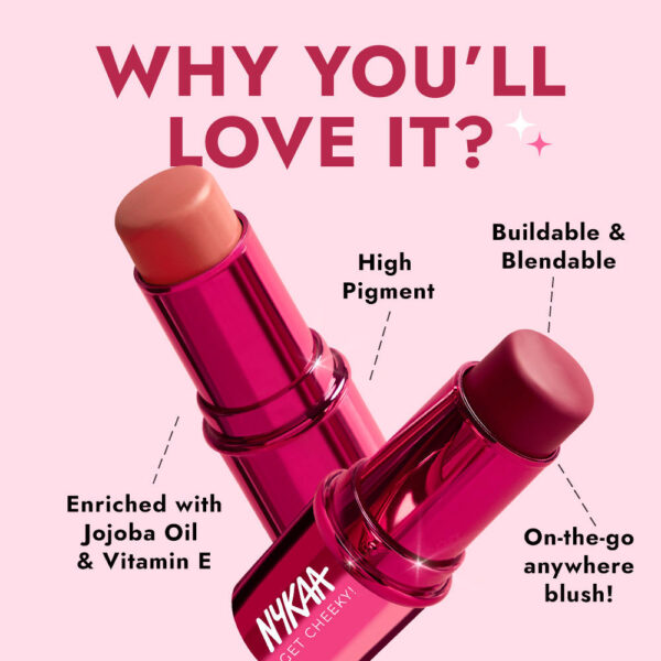 Nykaa Cosmetics Get Cheeky Blush Stick - Pink Passion(8g) - Image 3