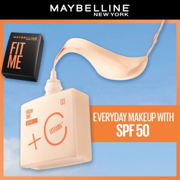 Maybelline New York Fit Me Fresh Tint, Lightweight, SPF 50 PA+++ & Vitamin C - Shade 05(30ml) - Image 6