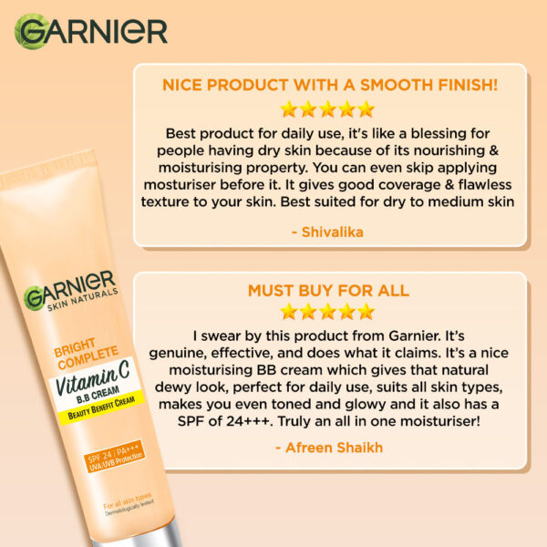 Garnier Skin Naturals Vitamin C BB Cream SPF 24/PA+++(30g) - Image 5