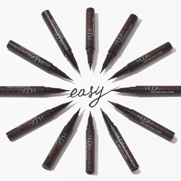 Huda Beauty Life Liner Quick 'n Easy Precision Liquid Liner Mini - Very Vanta Black(0.45ml) - Image 3