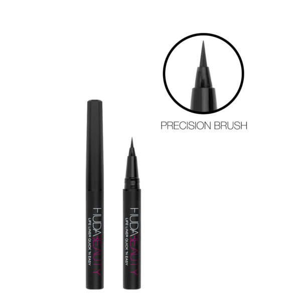 Huda Beauty Life Liner Quick 'n Easy Precision Liquid Liner Mini - Very Vanta Black(0.45ml) - Image 5