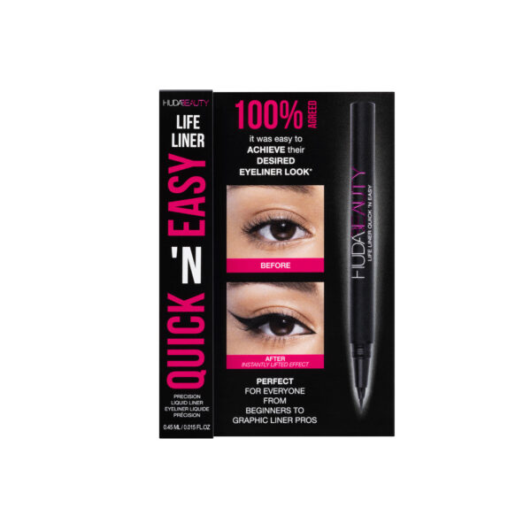 Huda Beauty Life Liner Quick 'n Easy Precision Liquid Liner Mini - Very Vanta Black(0.45ml) - Image 7
