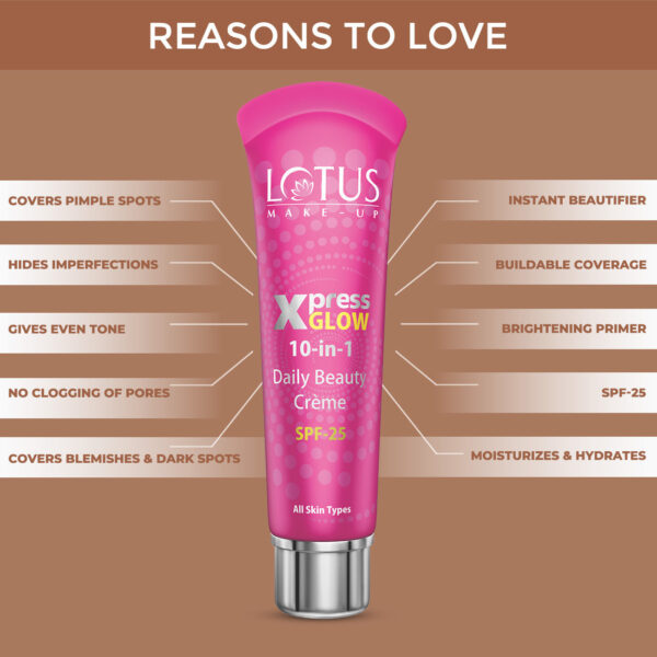Lotus Make-Up Xpress Glow 10 In 1 Daily Beauty Cream SPF 25 - Bright Angel(30g) - Image 2