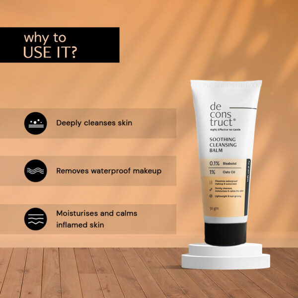 Deconstruct Soothing Cleansing Balm With 1% Oats Oil, Sunscreen & Makeup Remover(50 g) - Image 6