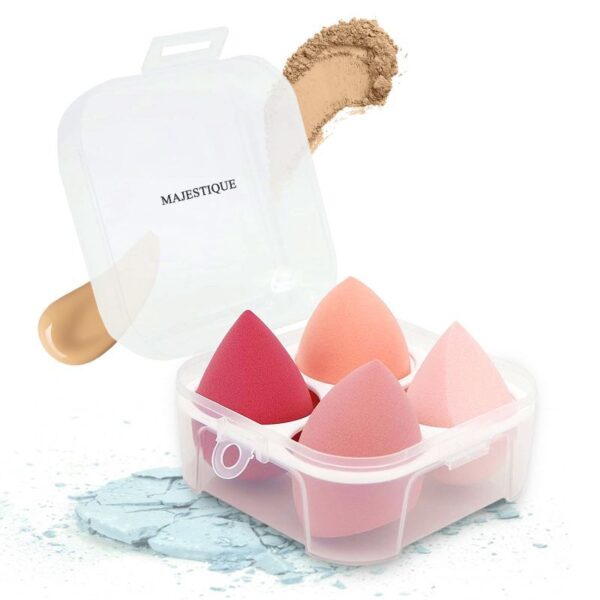 Majestique Professional Makeup Sponges Blender Set - Beauty Sponge with Egg Case - Color May Vary(4N)