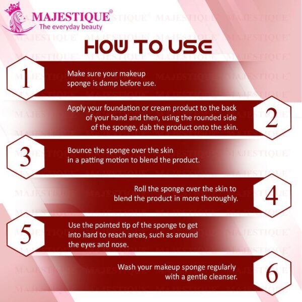 Majestique Professional Makeup Sponges Blender Set - Beauty Sponge with Egg Case - Color May Vary(4N) - Image 4