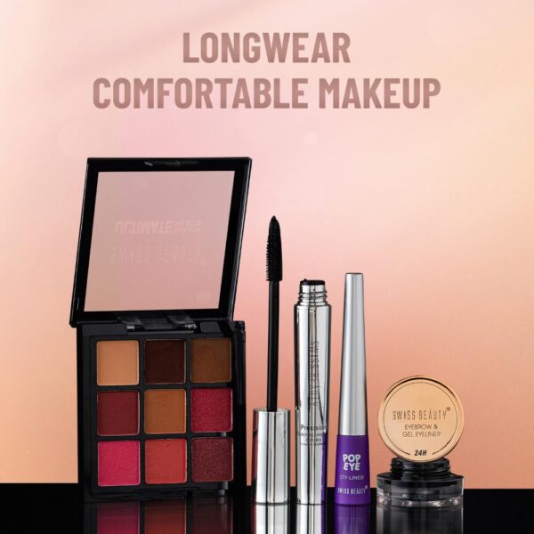 Swiss Beauty 3 In 1 Eyeliner, Eyebrow Filler and Kajal Black(7gm) - Image 7