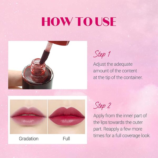 ETUDE HOUSE Dear Darling Water Gel Lip and Cheek Tint Lipstick - 02 Cherry Ade(9g) - Image 7
