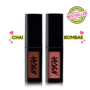 Nykaa Cosmetics Matte to Last Transferproof Long Lasting Liquid Lipstick Duo - Chai & Bombae