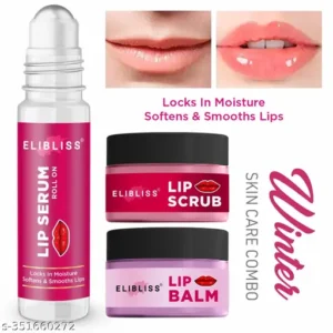 Elibliss  Lip Serum for Dry, Dark & Plump Lips with Saffron For Hydrated Lips Combo