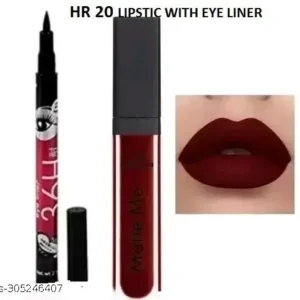 hr 20 maron shade lipstic eyeliner waterprof pack of 2