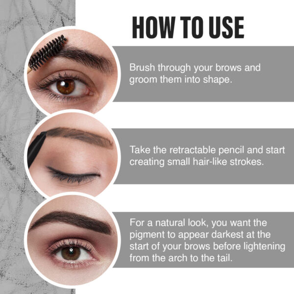 Insight Cosmetics Smudge Free Eyebrow Pencil - Brown(0.5gm) - Image 3