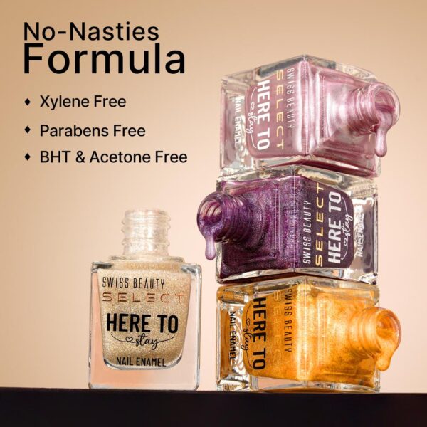Swiss Beauty Select Here To Stay Nail Enamel - Nude Avenue(12ml) - Image 6
