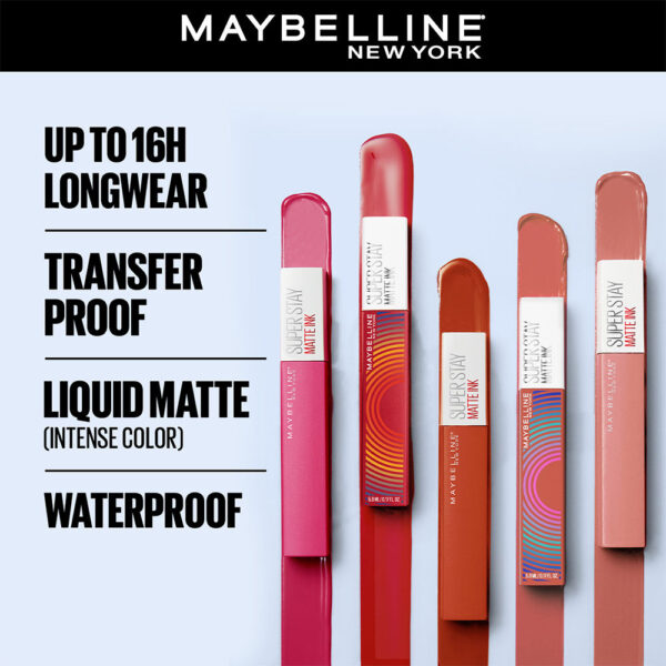 Maybelline New York Super Stay Matte Ink Liquid Lipstick, Lasts Up to 16 Hours - 70 Amazonian(5ml) - Image 2