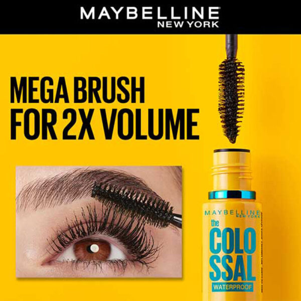 Maybelline New York The Colossal Volumizing Waterproof Mascara, Lasts Up To 12H - Black(10ml) - Image 2