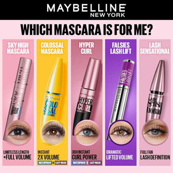 Maybelline New York The Colossal Volumizing Waterproof Mascara, Lasts Up To 12H - Black(10ml) - Image 6