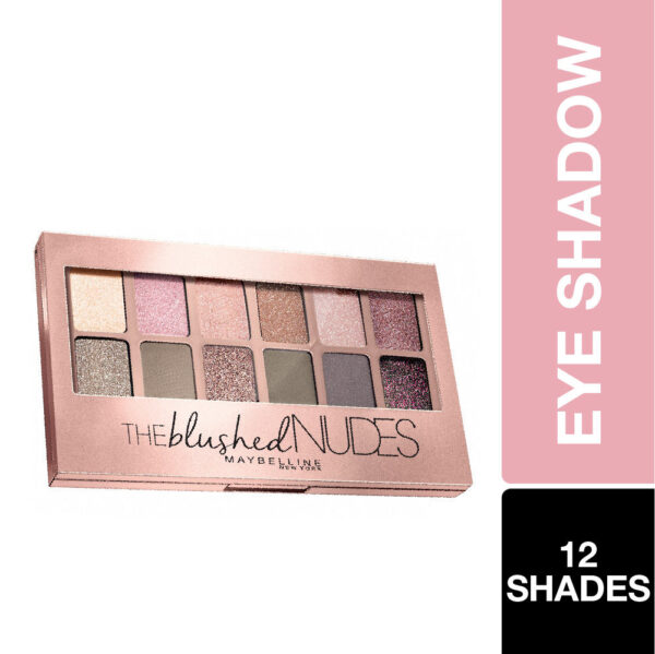 Maybelline New York The Blushed Nudes Eyeshadow Palette, 12 Highly Blendable Shades - Blush(9gm)