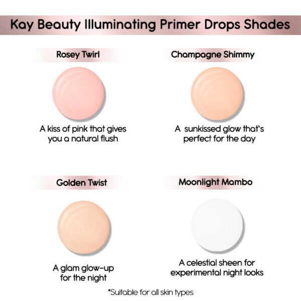 Kay Beauty Illuminating Strobe Priming Drops - Rosey Twirl(30ml) - Image 6