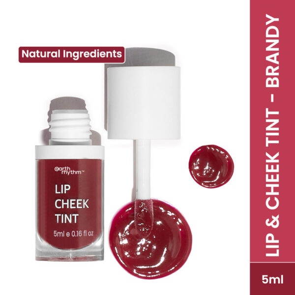 Earth Rhythm Lip & Cheek Tint - Brandy, Non-toxic Pigments, Long-stay and Everyday Wear(5ml)