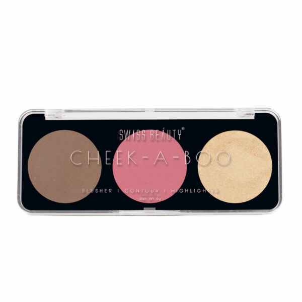 Swiss Beauty Cheek-A-Boo 3 In One Blusher Contour And Highlighter - 3(8 g) - Image 2