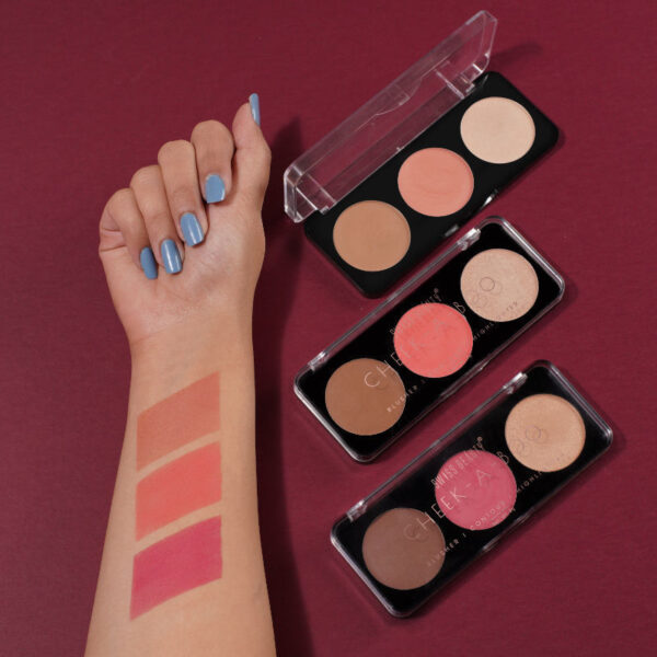 Swiss Beauty Cheek-A-Boo 3 In One Blusher Contour And Highlighter - 3(8 g) - Image 7