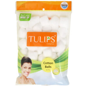 Tulips White Cotton Ball 50 Pcs For Face Cleaning & Nail Paint Remover(50pcs)