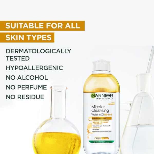 Garnier Skin Naturals Micellar Oil-Infused Cleansing Water For Cleansing & Make-Up Remover | 125ml(125ml) - Image 8