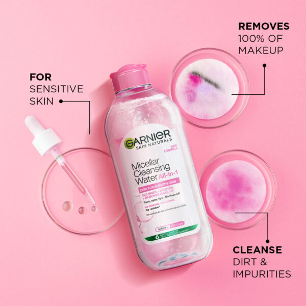 Garnier Micellar Cleansing Water For Sensitive Skin For Cleanser & Make-Up Remover | 125ml(125ml) - Image 5