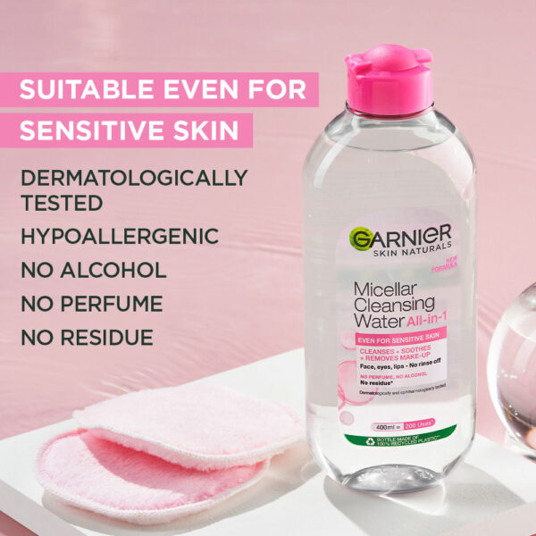 Garnier Micellar Cleansing Water For Sensitive Skin For Cleanser & Make-Up Remover | 125ml(125ml) - Image 9