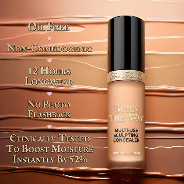 Too Faced Born This Way Super Coverage Multi Use Sculpting Concealer - Golden Beige(13.5ml) - Image 7