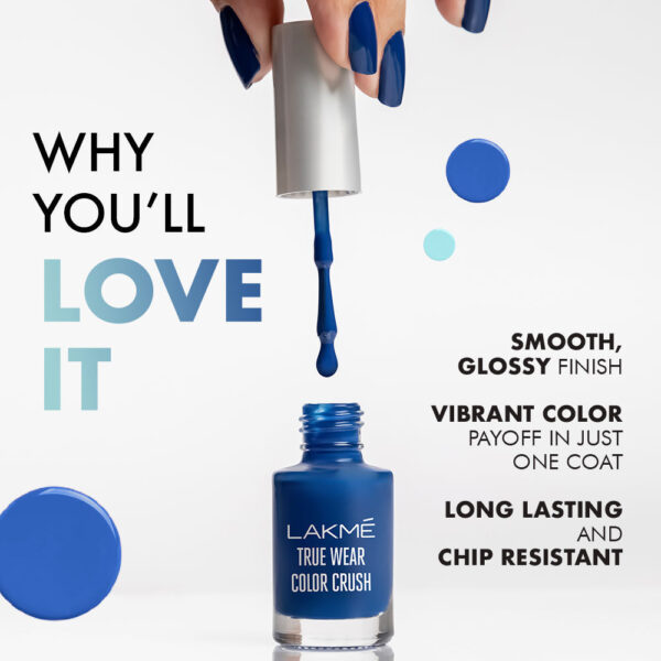 Lakme True Wear Color Crush Nail Polish, Long Lasting & Vibrant Nail Paint, 404(6ml) - Image 6